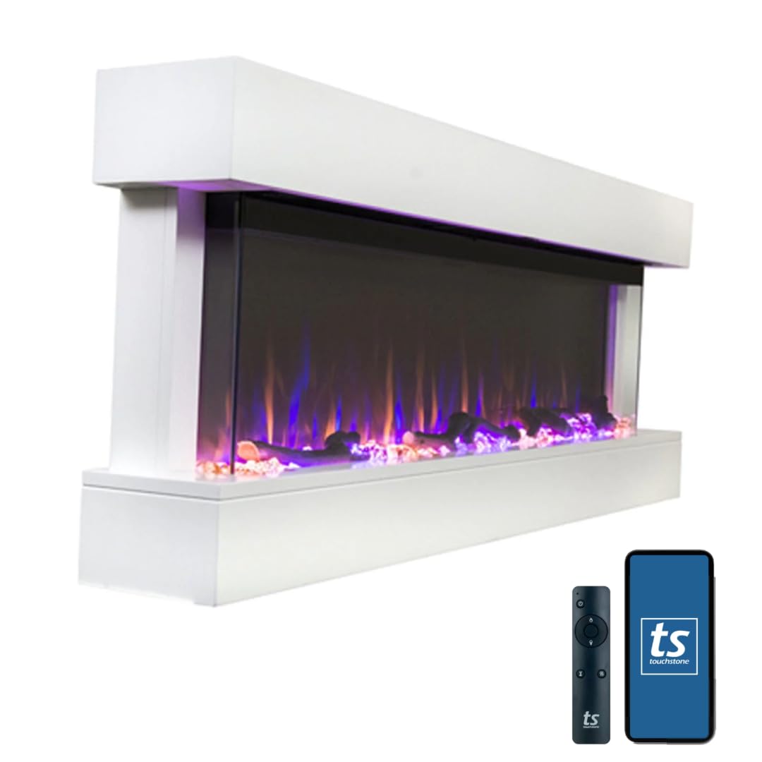 Smart Wall Mounted Electric Fireplace with Mantel