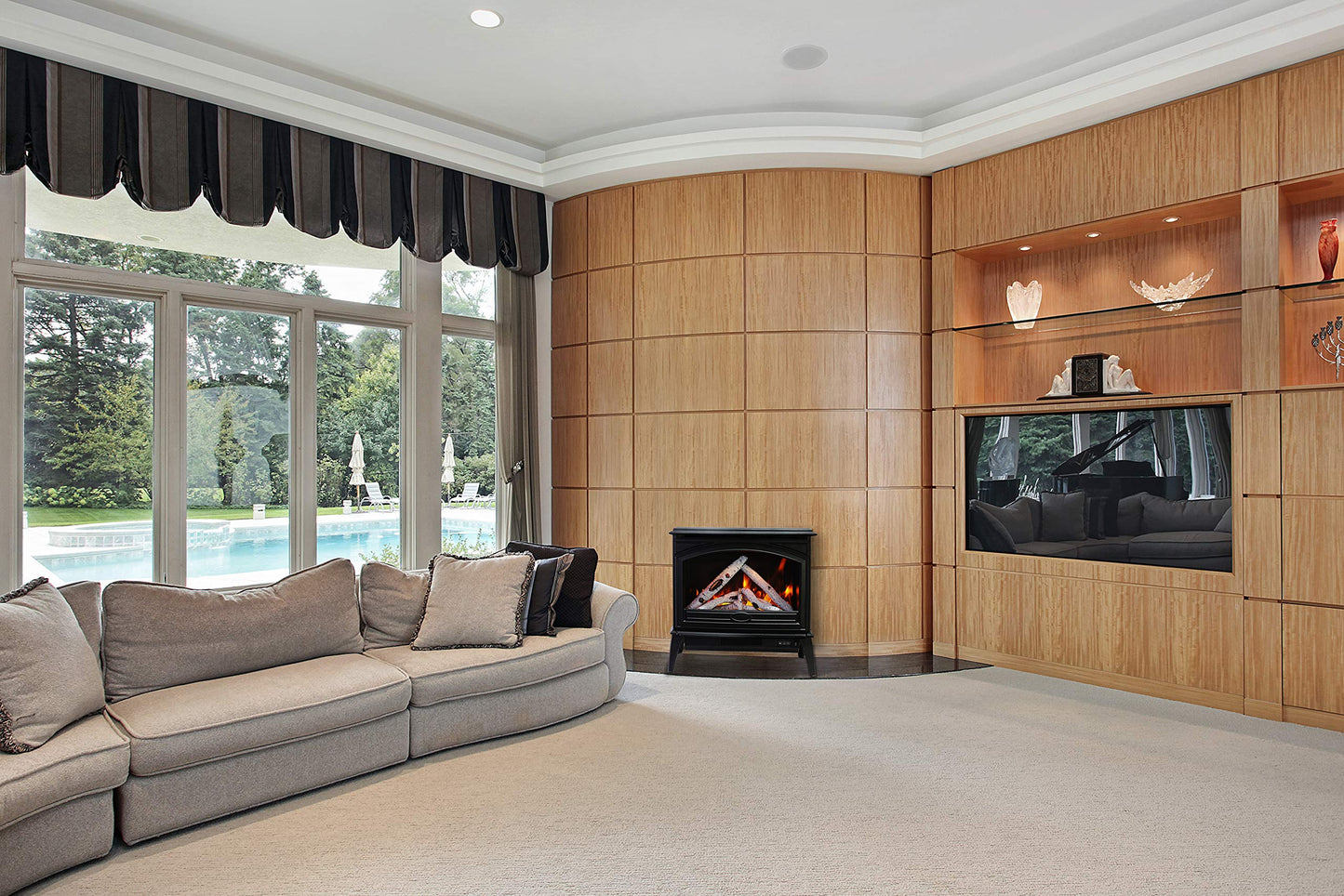 70 Inch Cast Iron Electric Fireplace