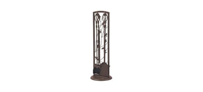5-Piece Fireplace Tool Set with Oak Leaf Stand