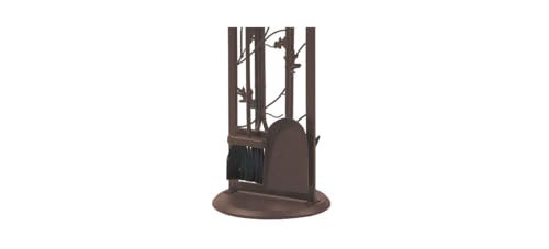 5-Piece Fireplace Tool Set with Oak Leaf Stand