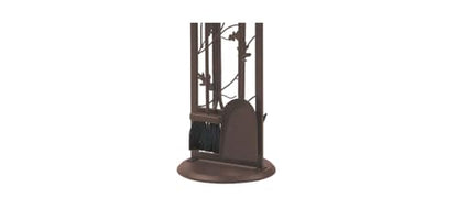 5-Piece Fireplace Tool Set with Oak Leaf Stand