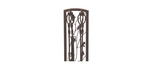 5-Piece Fireplace Tool Set with Oak Leaf Stand