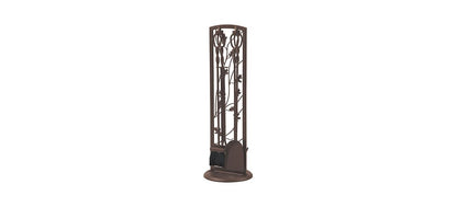 5-Piece Fireplace Tool Set with Oak Leaf Stand