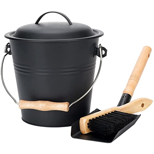 Fireplace Ash Bucket with Lid and Carry Handle
