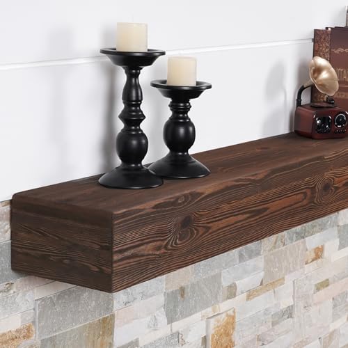 Handcrafted Rustic Wood Fireplace Mantel Shelf