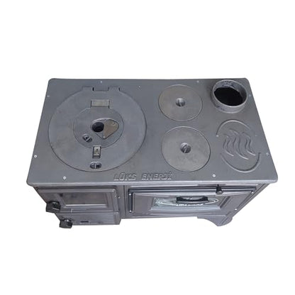 Cast Iron Wood Burning Stove with Built-In Oven