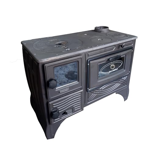 Cast Iron Wood Burning Stove with Built-In Oven