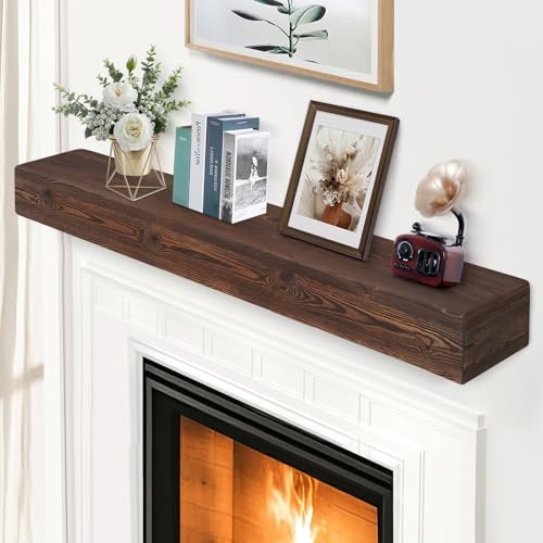 Handcrafted Rustic Wood Fireplace Mantel Shelf
