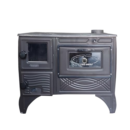 Cast Iron Wood Burning Stove with Built-In Oven