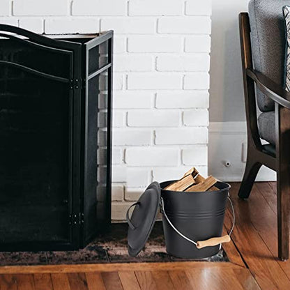 Fireplace Ash Bucket with Lid and Carry Handle