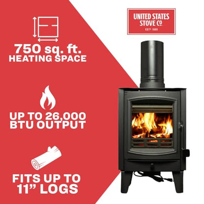 Wood Burning Stove for Spaces up to 750 Sq Ft