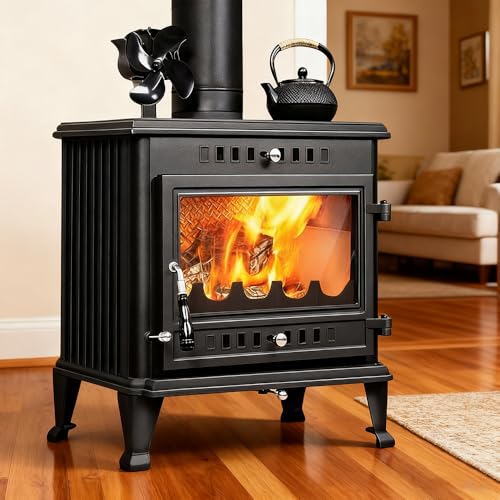 Wood Burning Stove with Large Viewing Glass
