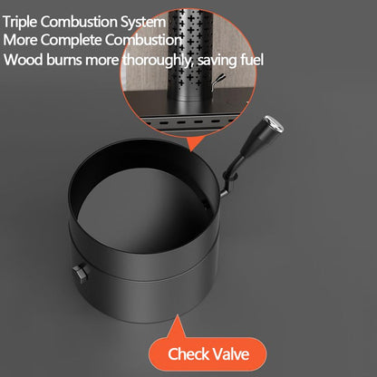Wood Burning Stove with Firewood Storage Rack