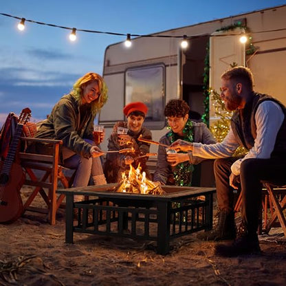 32-Inch Outdoor Fire Pit Table with Cover