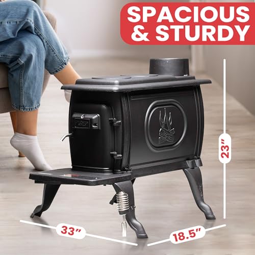 Cast Iron Wood Burning Stove with Safety Handle