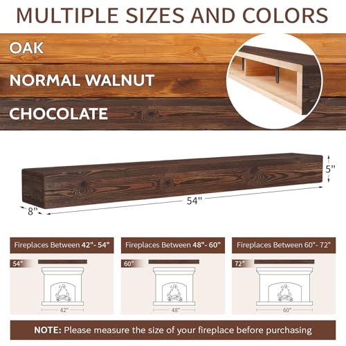 Handcrafted Rustic Wood Fireplace Mantel Shelf
