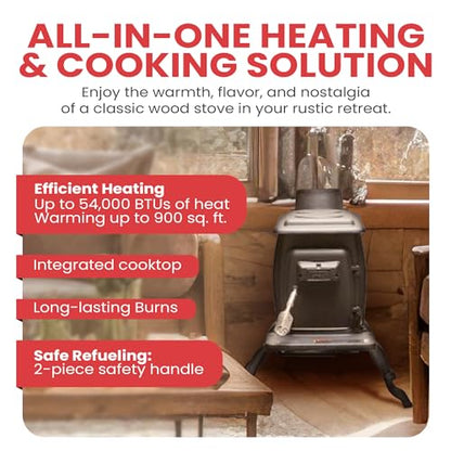 Cast Iron Wood Burning Stove with Safety Handle