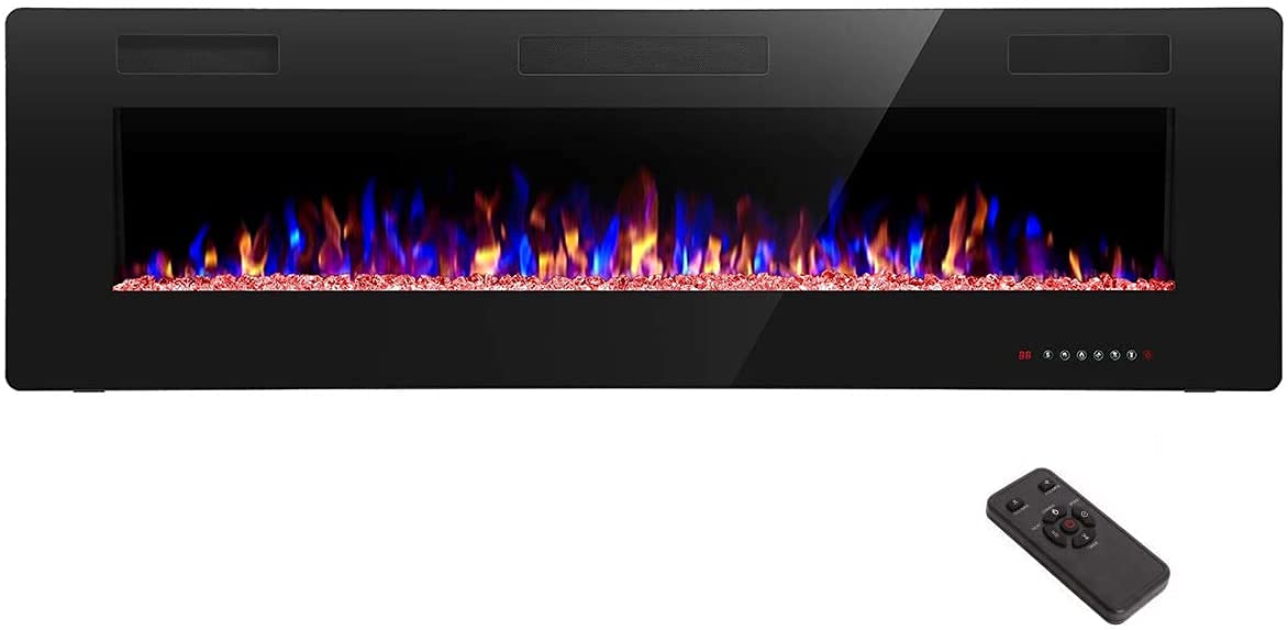 Ultra Thin Recessed Wall Mounted Electric Fireplace