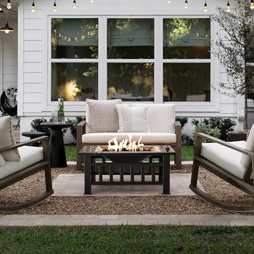 32-Inch Outdoor Fire Pit Table with Cover