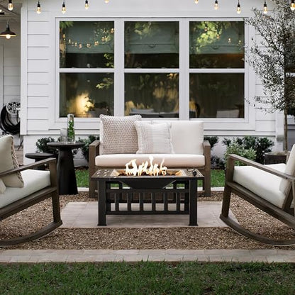 32-Inch Outdoor Fire Pit Table with Cover