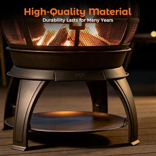 Wood Burning Chiminea Fireplace for Backyard Patio