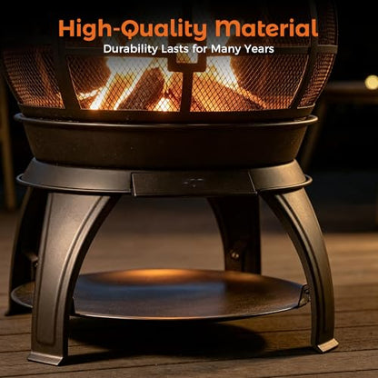 Wood Burning Chiminea Fireplace for Backyard Patio