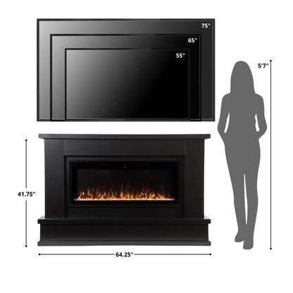 Electric Fireplace Mantel Package with Color Flames
