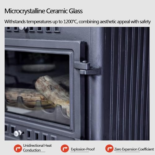 Wood Burning Stove with Large Viewing Glass