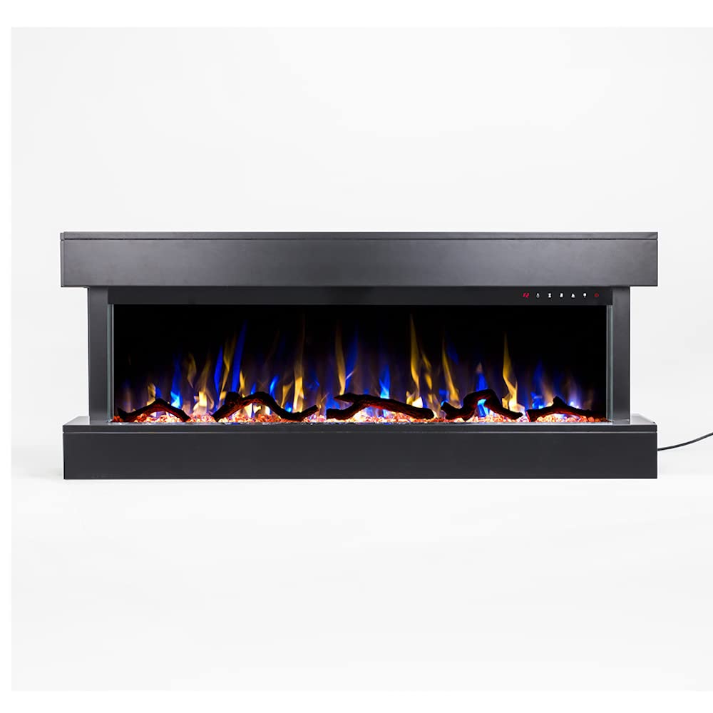 Smart Wall Mounted Electric Fireplace with Mantel