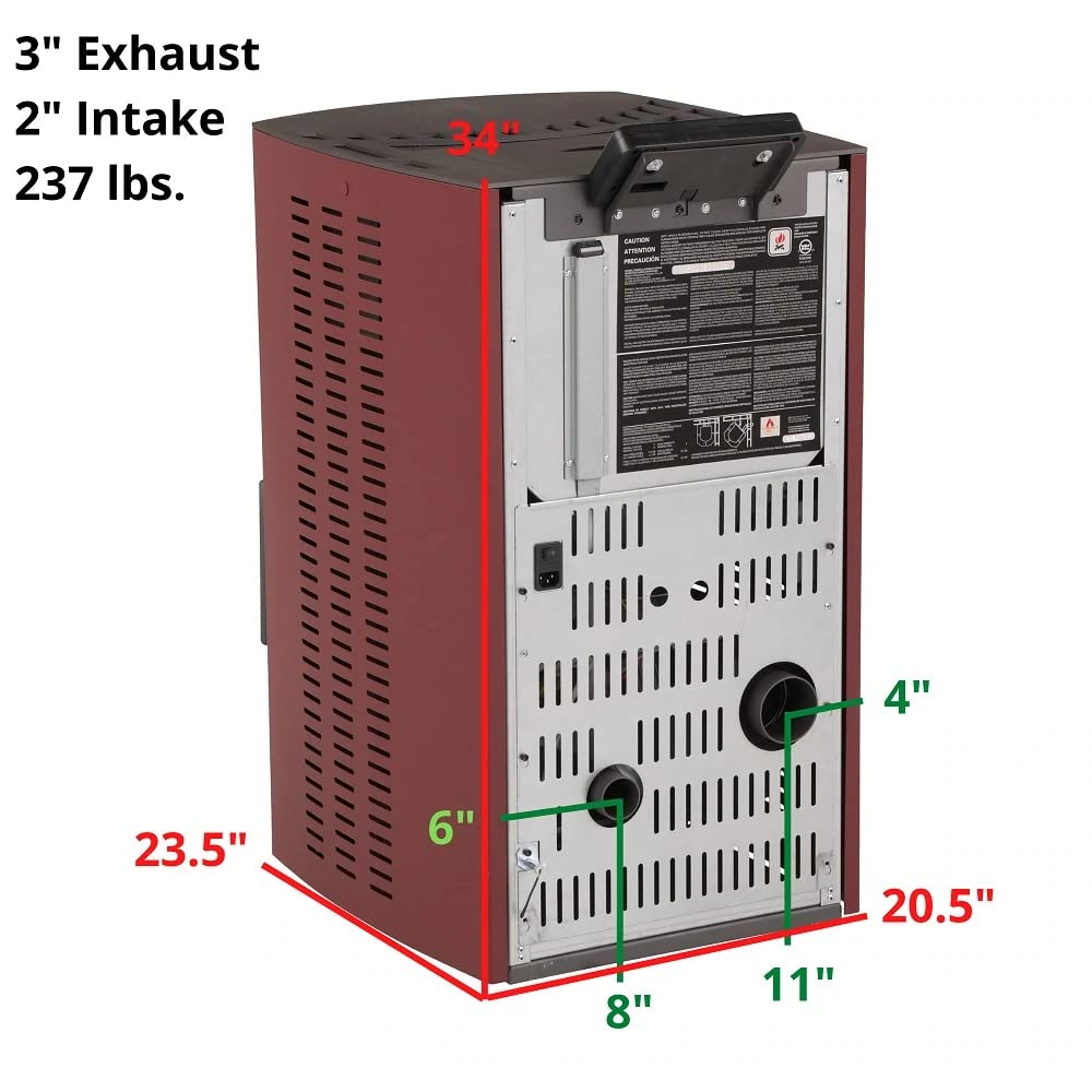 Compact Pellet Stove with 47 lb Hopper Capacity