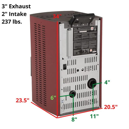 Compact Pellet Stove with 47 lb Hopper Capacity