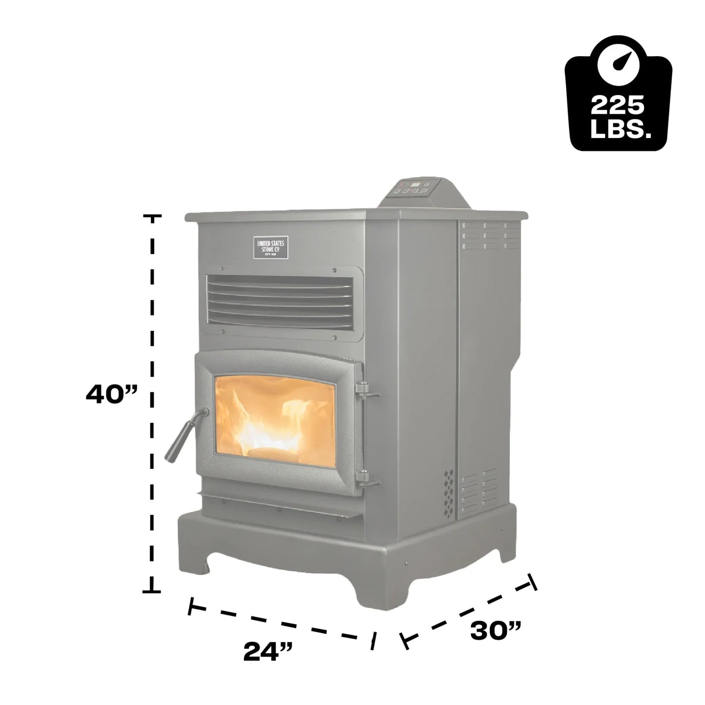 Pellet Stove with WiFi and 170 lb Hopper