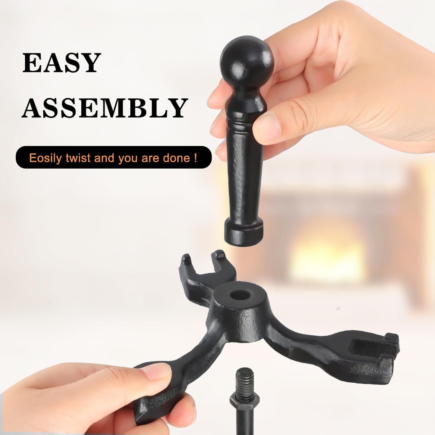 Wrought Iron Fireplace Tool Set with Stand