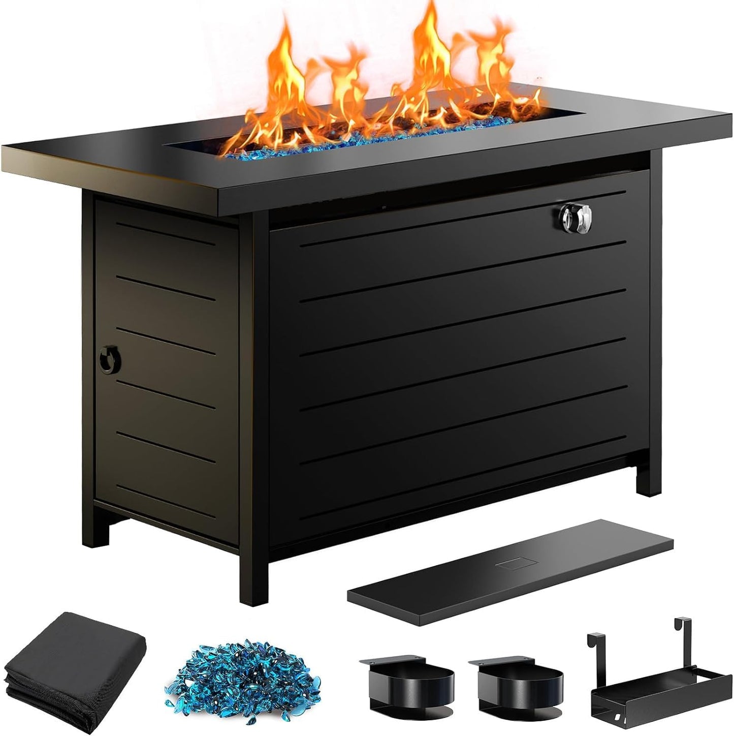 Outdoor Gas Fire Pit Table with Hidden Tank Storage