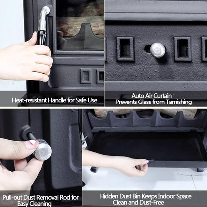 Wood Burning Stove with Large Viewing Glass