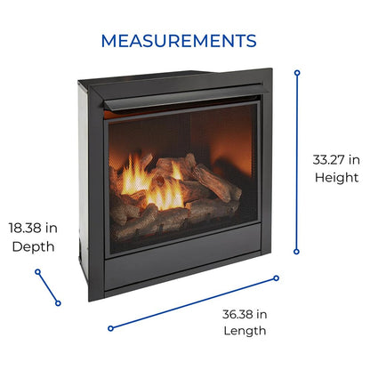 Ventless Dual Fuel Gas Fireplace Insert with Remote