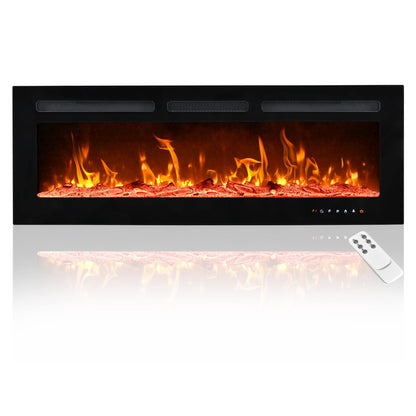 Wall Mounted Electric Fireplace with Flame Effect