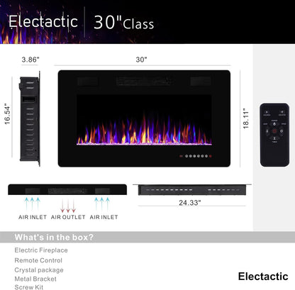 Recessed Wall Mounted Electric Fireplace