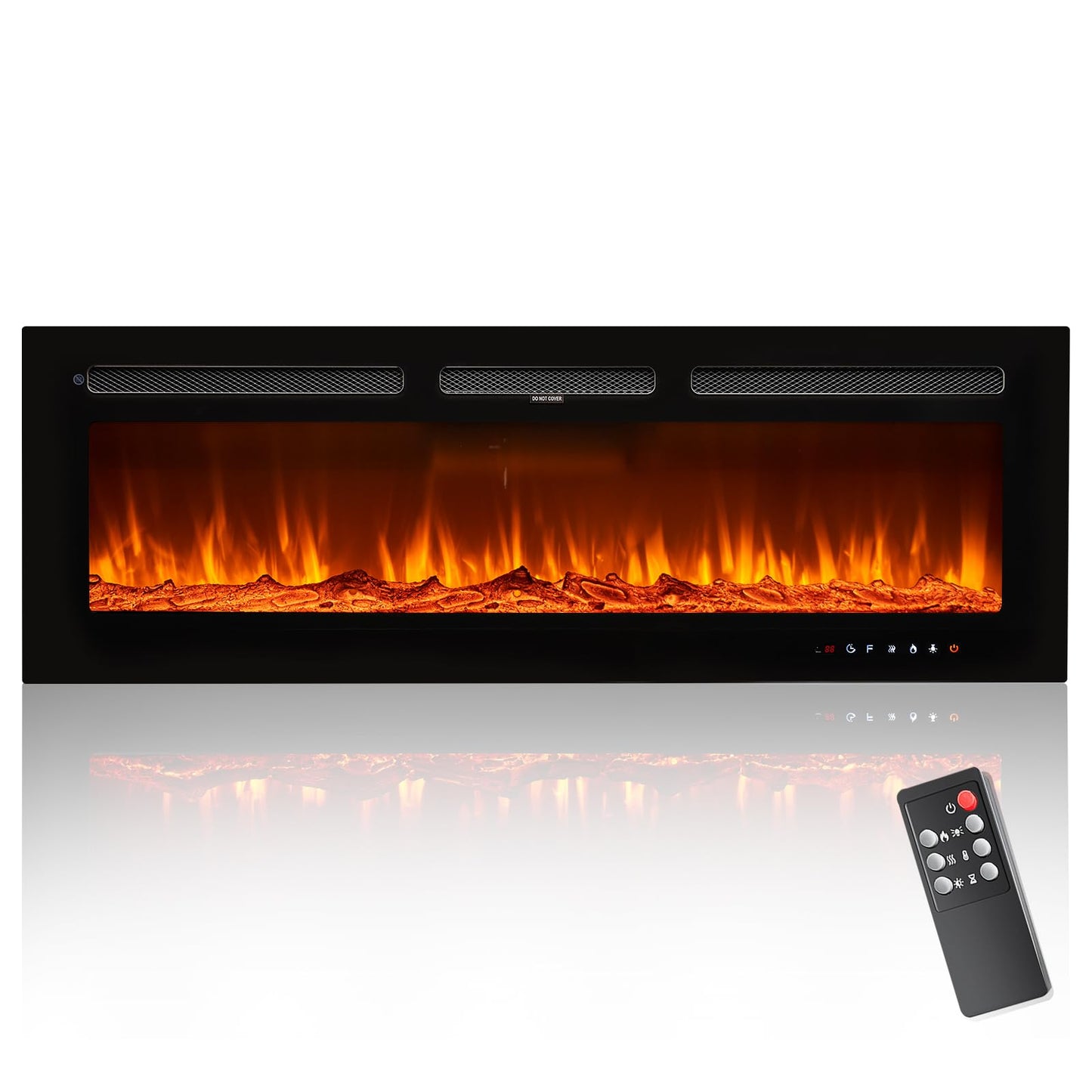 OneBlis Electric Fireplace, Adjustable Color Flame