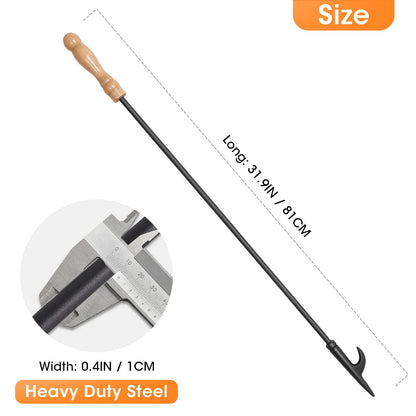 Fireplace Poker and Log Tongs Tool Set