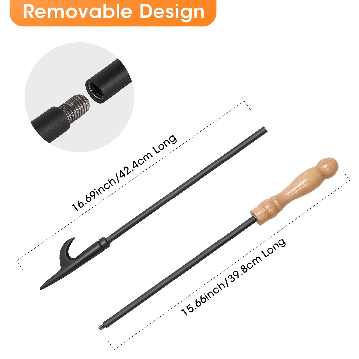 Fireplace Poker and Log Tongs Tool Set