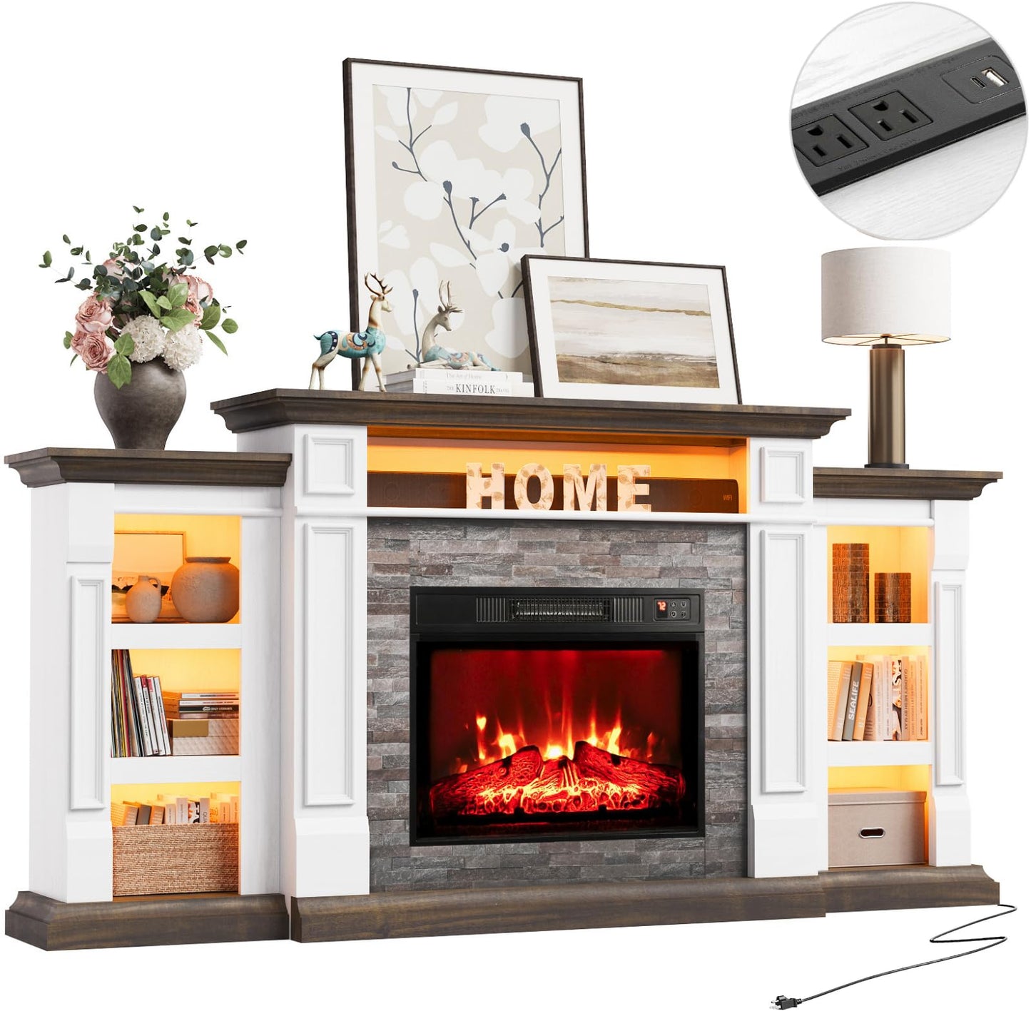 Electric Fireplace Mantel Surround Frame
