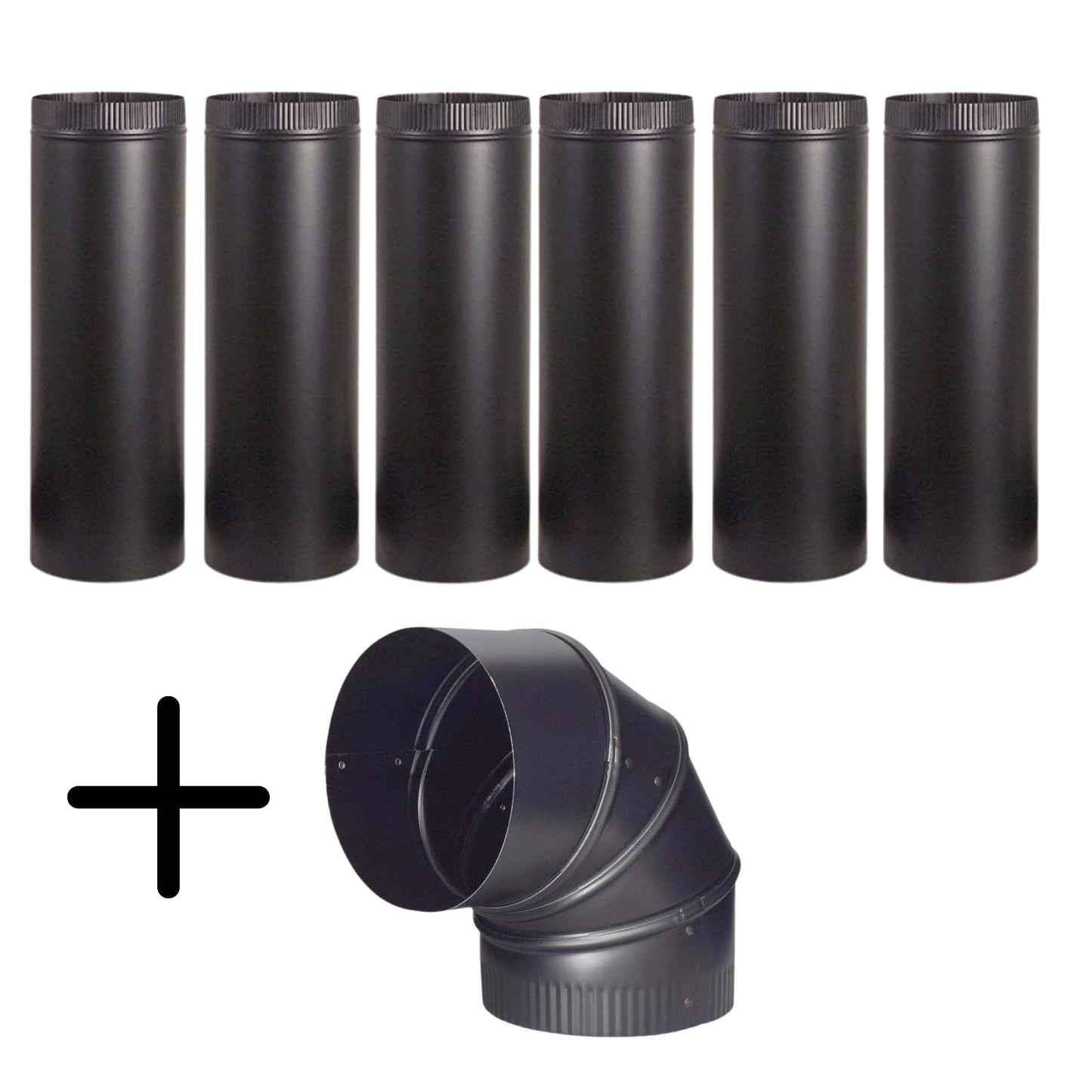 Cast Iron Stove Pipe Kit with Elbow Connector