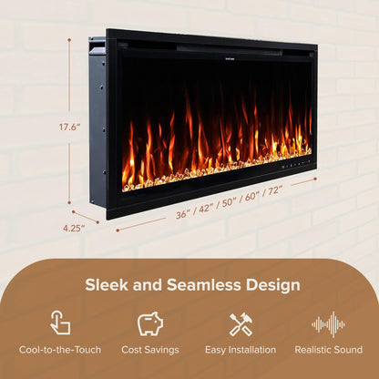 Slim Wall Mounted Electric Fireplace