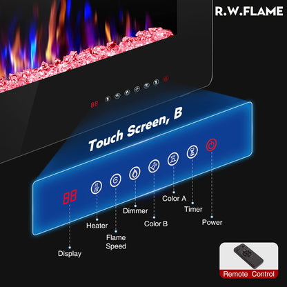 Ultra Thin Recessed Wall Mounted Electric Fireplace