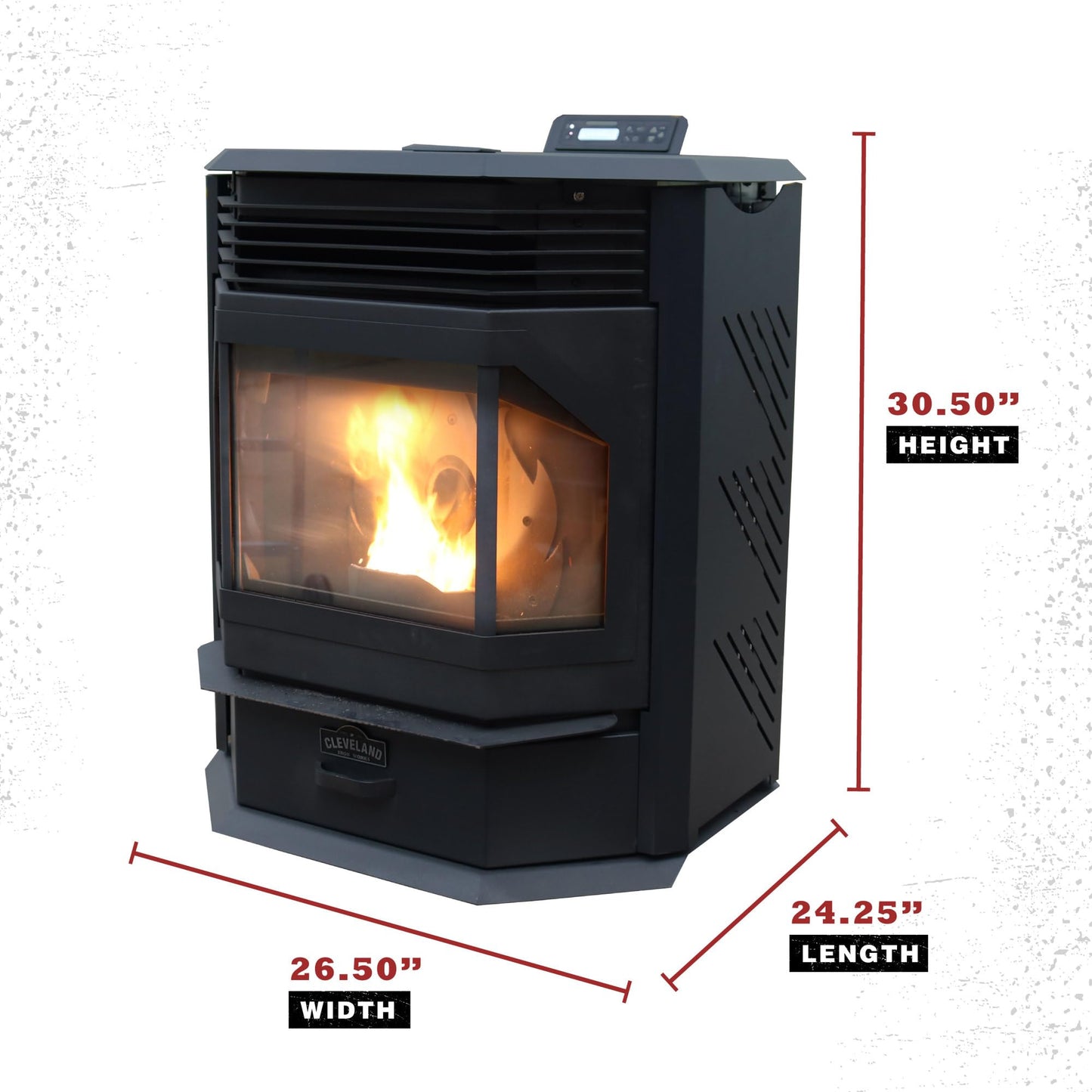 Pellet Stove with 66 lb Hopper Capacity