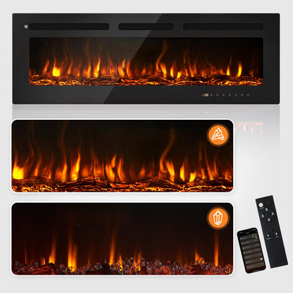OneBlis Electric Fireplace, Adjustable Color Flame
