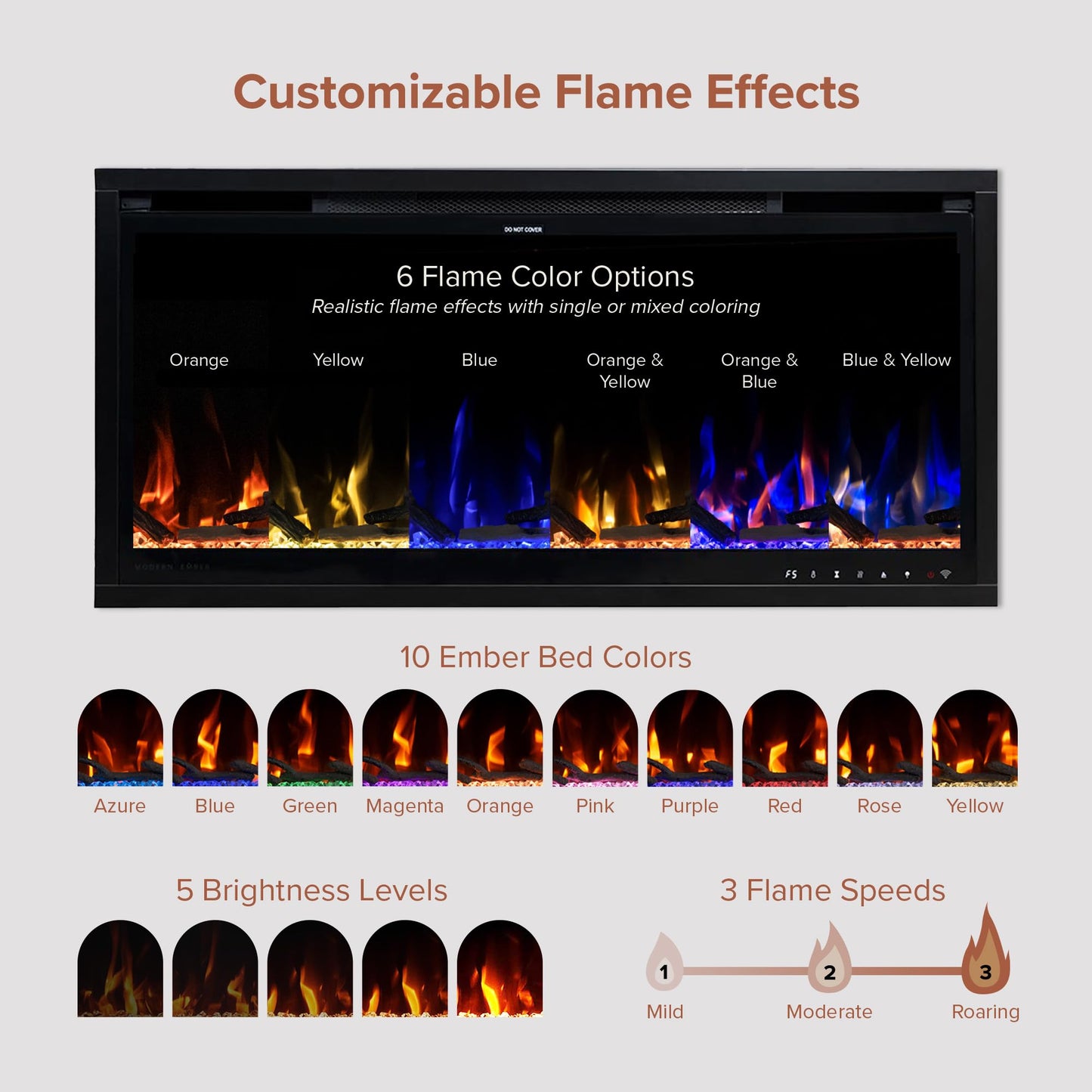 Slim Wall Mounted Electric Fireplace