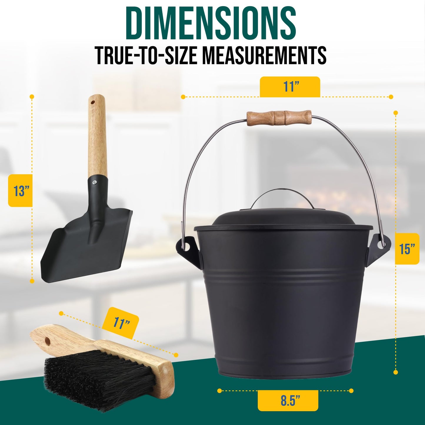 Coal and Ash Bucket with Handle and Lid