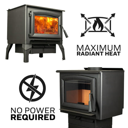 Wood Burning Stove for Spaces up to 1,200 Sq Ft